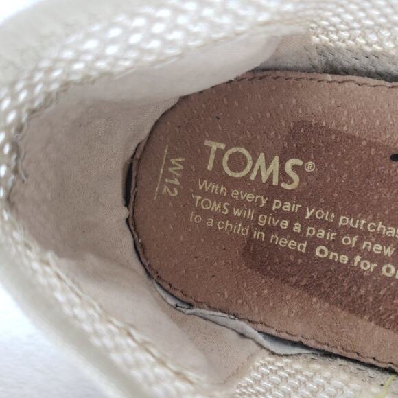 Toms Slip-On Shoes Women 12 Alpargata Espadrille Mesh Suede Comfort Cream - Picture 9 of 13